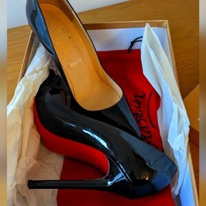 Christian Louboutin Black Patent 120 heels "So Kate"